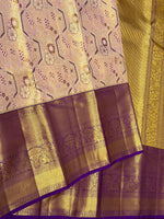 Load image into Gallery viewer, Classic Pastel Pink &amp; Violet 2gm Zari Tissue Brocade Bridal Elegance Kanchipuram Handloom Silk Saree SS27091
