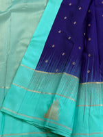 Load image into Gallery viewer, Classic Royal Blue &amp; Aqua Elegance Kanchipuram Handloom Silk Saree SS28634
