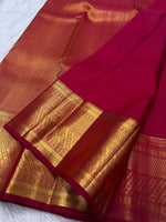 Load image into Gallery viewer, Classic Ruby Pink 3gm Gold Zari Bridal Elegance Kanchipuram Handloom Silk Saree SS23615
