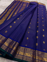 Load image into Gallery viewer, Classic Royal Blue Elegance Kanchipuram Handloom Silk Saree SS27598
