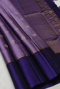 Classic Lavender & Blue Elegance Handloom Soft Silk Saree SS24496