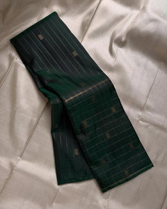 Classic Pine Green 4 gm Gold & Silver Kanchipuram Handloom Silk Saree SS26088