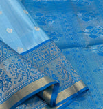 Load image into Gallery viewer, Classic Sky Blue &amp; Azure Blue Elegance Kanchipuram Handloom Silk Saree SS27856
