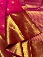 Load image into Gallery viewer, Classic Magenta Pink 2gm Zari Bridal Elegance Kanchipuram Handloom Silk Saree SS25368
