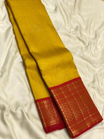 Load image into Gallery viewer, Classic Sunny Yellow &amp; Chilli Red 3gm Zari Bridal Elegance Kanchipuram Handloom Silk Saree SS25171
