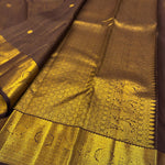Load image into Gallery viewer, Classic Dark Chocolate Brown Elegance Kanchipuram Handloom Silk Saree SS28578
