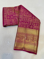 Load image into Gallery viewer, Classic Wine Fuchsia Pink Elegance Kanchipuram Handloom Silk Saree SS24693
