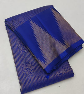 Classic Royal Blue Elegance Handloom Soft Silk Saree SS24778