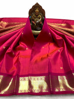 Load image into Gallery viewer, Classic Deep Pink 2gm Zari Kanchipuram Handloom Silk Saree SS25989
