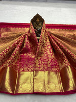 Load image into Gallery viewer, Classic Glow Pink 2gm Zari Bridal Elegance Kanchipuram Handloom Silk Saree SS25432
