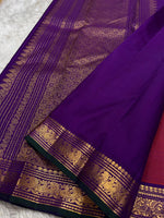 Load image into Gallery viewer, Dark Cerise Pink &amp; Purple Elegance Kanchipuram Handloom Silk Saree SS25390
