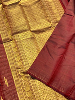 Load image into Gallery viewer, Classic Brick Red 2gm Zari Kanchipuram Handloom Silk Saree SS25974
