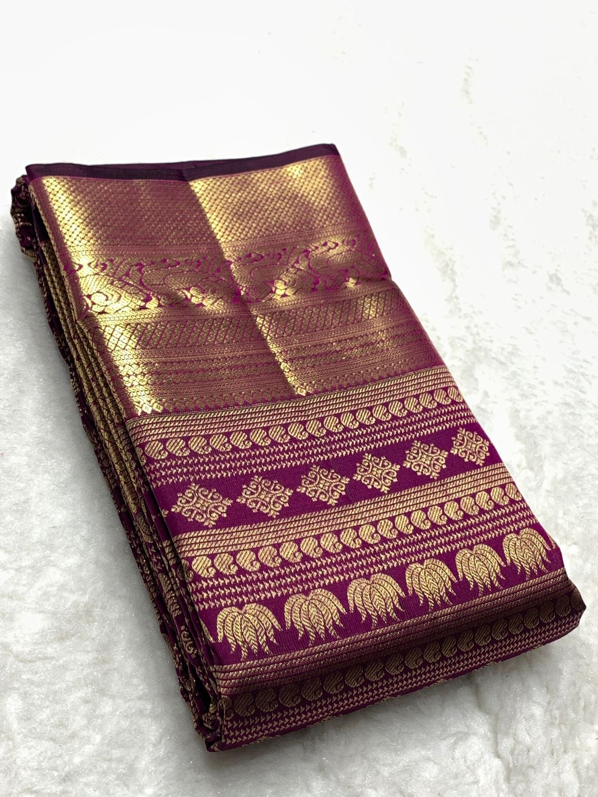 Classic Wine Red 2gm Zari Bridal Elegance Kanchipuram Handloom Silk Saree SS24103