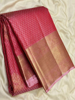 Load image into Gallery viewer, Classic Rose Pink 2gm Zari Brocade Bridal Elegance Kanchipuram Handloom Silk Saree SS26973
