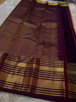 Load image into Gallery viewer, Classic Burnt Orange &amp; Plum 2gm Zari Bridal Elegance Kanchipuram Handloom Silk Saree SS24765
