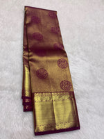 Load image into Gallery viewer, Classic Wine Red 2gm Zari Bridal Elegance Kanchipuram Handloom Silk Saree SS28327
