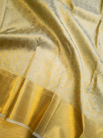 Load image into Gallery viewer, Classic Butter Cream 2gm Zari Elegance Kanchipuram Handloom Silk Saree SS28429
