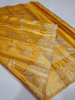 Load image into Gallery viewer, Classic Mango Yellow Vaira Oosi Bridal Elegance Kanchipuram Tissue Handloom Silk Saree SS25767
