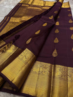 Load image into Gallery viewer, Classic Plum Bridal Elegance Kanchipuram Handloom Silk Saree SS27631
