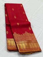 Load image into Gallery viewer, Classic Chilli Red 2gm Zari Bridal Elegance Kanchipuram Handloom Silk Saree SS26016
