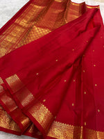 Load image into Gallery viewer, Classic Carmine Red Elegance Kanchipuram Handloom Silk Saree SS27368
