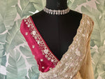 Load image into Gallery viewer, Classic Oatmeal Beige Handwork Elegance Banarasi Tissue Silk Saree SS25397
