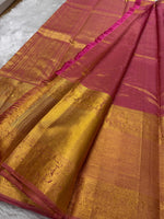 Load image into Gallery viewer, Classic Rose Pink 2gm Zari Tissue Bridal Elegance Kanchipuram Handloom Silk Saree SS26420
