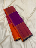 Load image into Gallery viewer, Classic Brick Orange Checker 1gm Zari Elegance Kanchipuram Handloom Silk Saree SS28324
