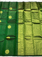 Load image into Gallery viewer, Classic Dark Green 2gm Zari Kanchipuram Handloom Silk Saree SS25976
