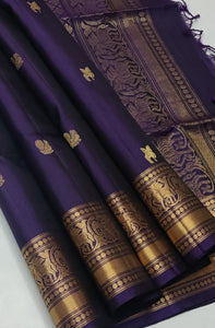 Classic Violet Elegance Handloom Soft Silk Saree SS25639