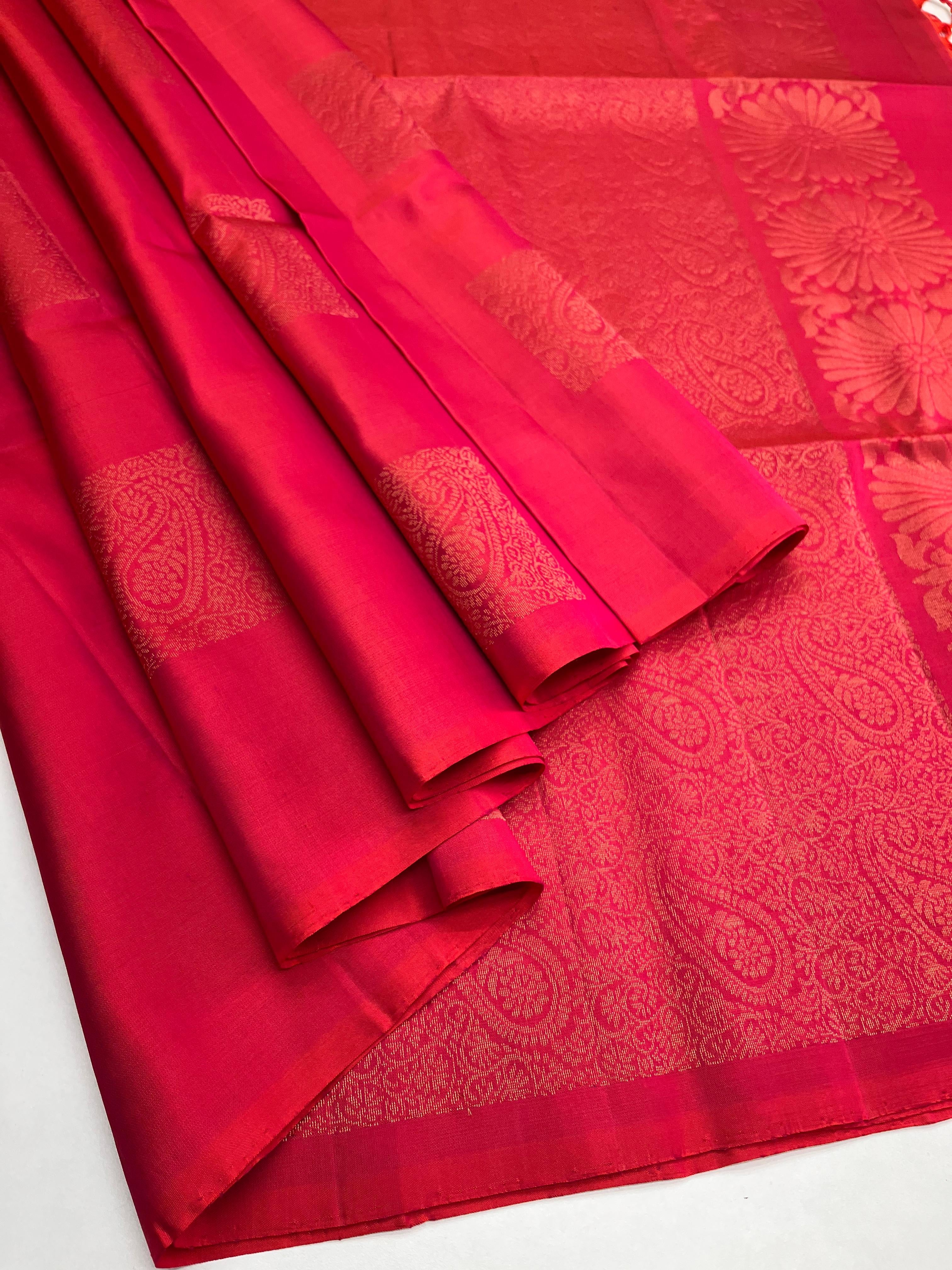 Classic Hot Pink Elegance Handloom Soft Silk Saree SS24154