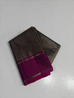 Load image into Gallery viewer, Classic Silver Grey &amp; Berry Plum  2gm Zari Bridal Elegance Kanchipuram Handloom Silk Saree SS27539
