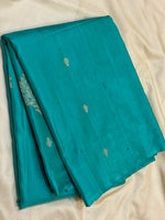 Load image into Gallery viewer, Classic Sea Green 1gm Zari Elegance Kanchipuram Handloom Silk Saree SS27960
