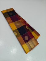 Load image into Gallery viewer, Classic Multi Color Checks 2gm Zari Elegance Kanchipuram Handloom Silk Saree SS27622
