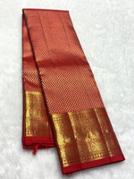 Load image into Gallery viewer, Classic Dark Orange Red 2gm Zari Bridal Elegance Kanchipuram Handloom Silk Saree SS26494
