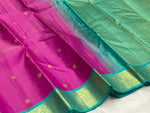 Load image into Gallery viewer, Classic Orchid Pink &amp; Sea Green 1gm Zari Korvai Elegance Kanchipuram Handloom Silk Saree SS28214
