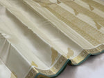 Load image into Gallery viewer, Classic Butter Cream 1gm Zari Vaira Oosi Checks Bridal Elegance Kanchipuram Handloom Silk Saree SS28215
