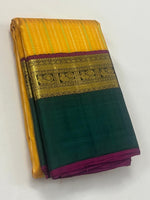 Load image into Gallery viewer, Classic Mango Yellow &amp; Green 2gm Zari Elegance Kanchipuram Handloom Silk Saree SS27668
