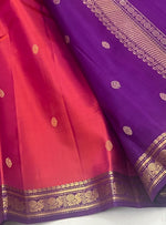 Load image into Gallery viewer, Classic Orange Pink &amp; Violet 2gm Zari Elegance Kanchipuram Handloom Silk Saree SS28237
