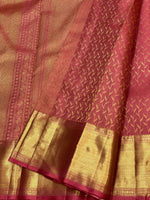 Load image into Gallery viewer, Classic Creamy Rose 2gm Zari Kanchipuram Handloom Silk Saree SS25618
