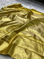 Load image into Gallery viewer, Shimmer Gold Floral Bridal Elegance Kanchipuram Handloom Silk Saree SS25978
