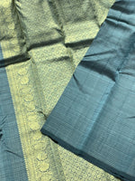 Load image into Gallery viewer, Classic Mettallic Grey 2gm Zari Kanchipuram Handloom Silk Saree SS25972
