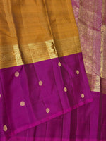 Load image into Gallery viewer, Classic Mustard &amp; Wine Red 2gm Zari Elegance Kanchipuram Handloom Silk Saree SS27605
