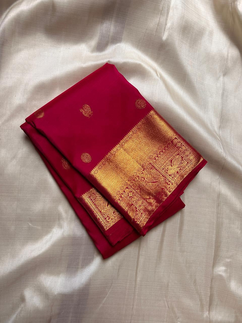 Classic Ruby Pink Elegance Kanchipuram Silk Saree SS23939