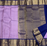 Load image into Gallery viewer, Classic Lavender &amp; Navy Blue Korvai Elegance Kanchipuram Handloom Silk Saree SS27553
