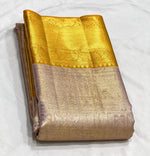 Load image into Gallery viewer, Classic Rose Gold &amp; Mustard 1gm Zari Bridal Elegance Kanchipuram Handloom Silk Saree SS24109
