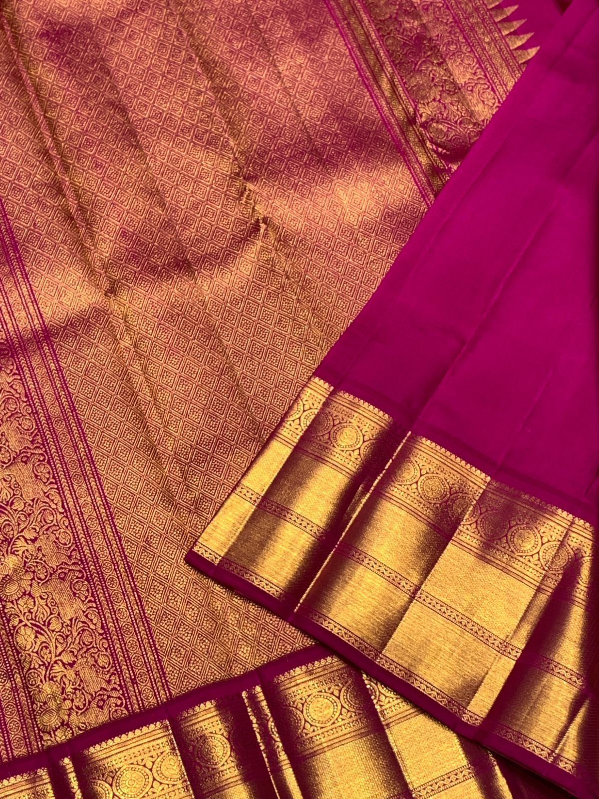 Classic Yellow & Pink 2gm Zari Bridal Elegance Kanchipuram Handloom Silk Saree SS25272