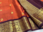 Load image into Gallery viewer, Classic Golden Brown &amp; Coffee Brown 1gm Zari Kanchipuram Handloom Silk Saree SS26273

