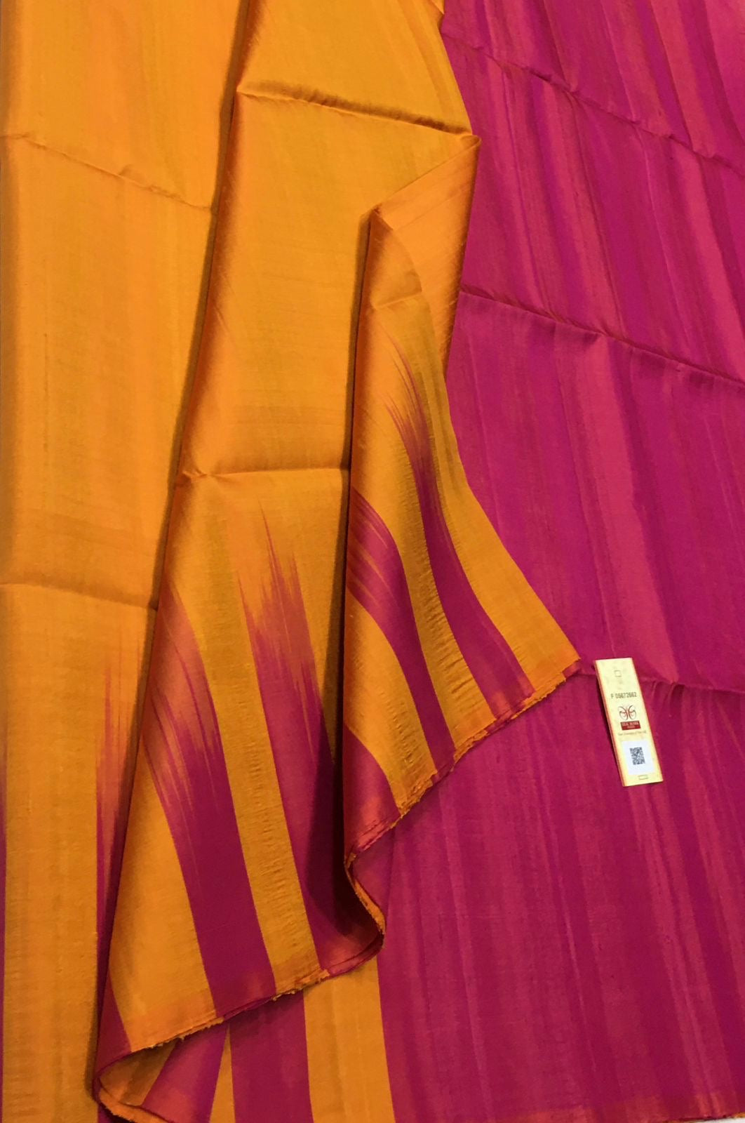 Classic Mango Yellow & Deep Pink Elegance Handloom Soft Silk Saree SS26472