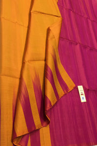 Classic Mango Yellow & Deep Pink Elegance Handloom Soft Silk Saree SS26472